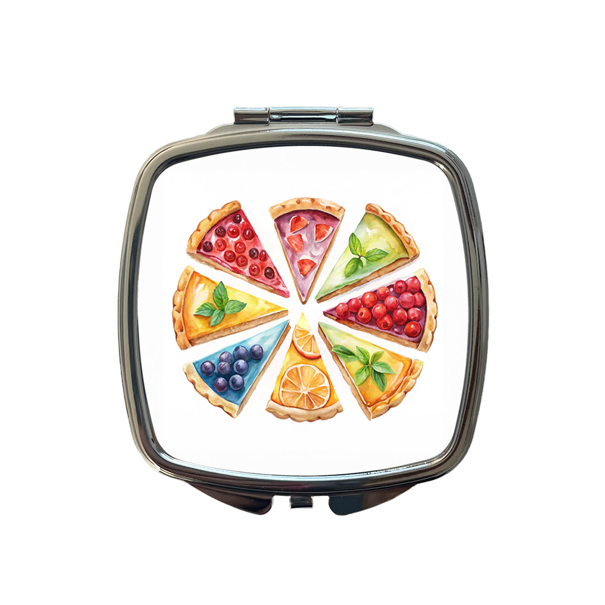 Fruit Pie Slices Small Travel Purse Handbag Pocket Makeup Compact Mirror
