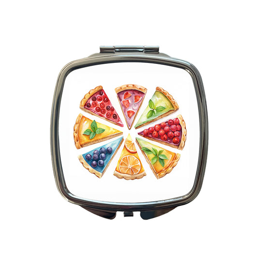 Fruit Pie Slices Small Travel Purse Handbag Pocket Makeup Compact Mirror