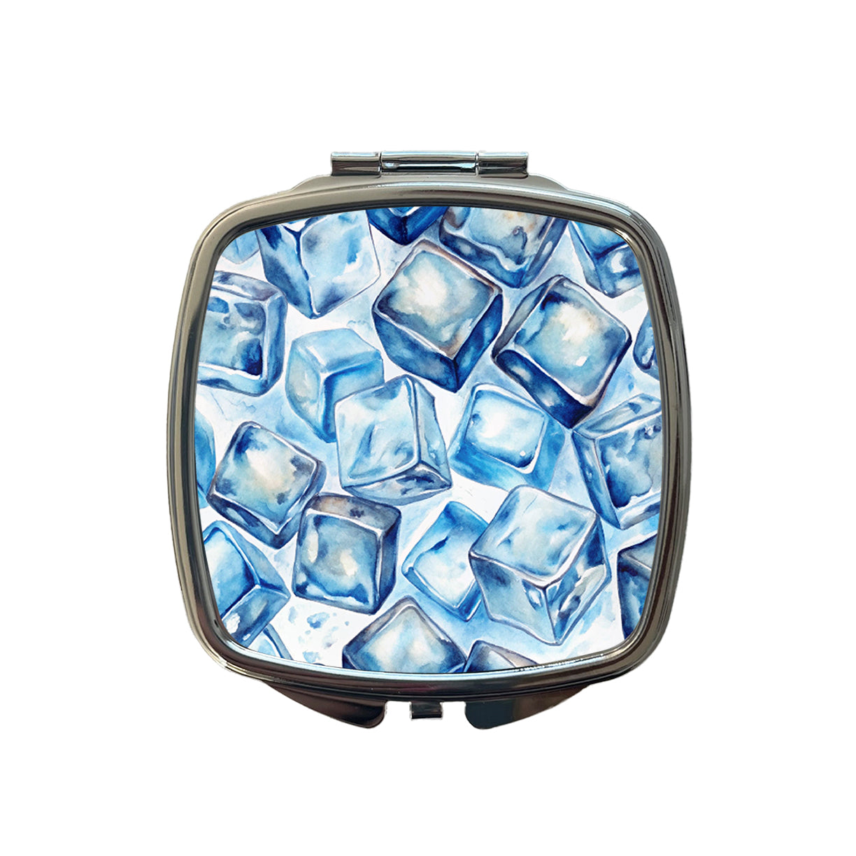 Ice Cubes Watercolor Small Travel Purse Handbag Pocket Makeup Compact Mirror