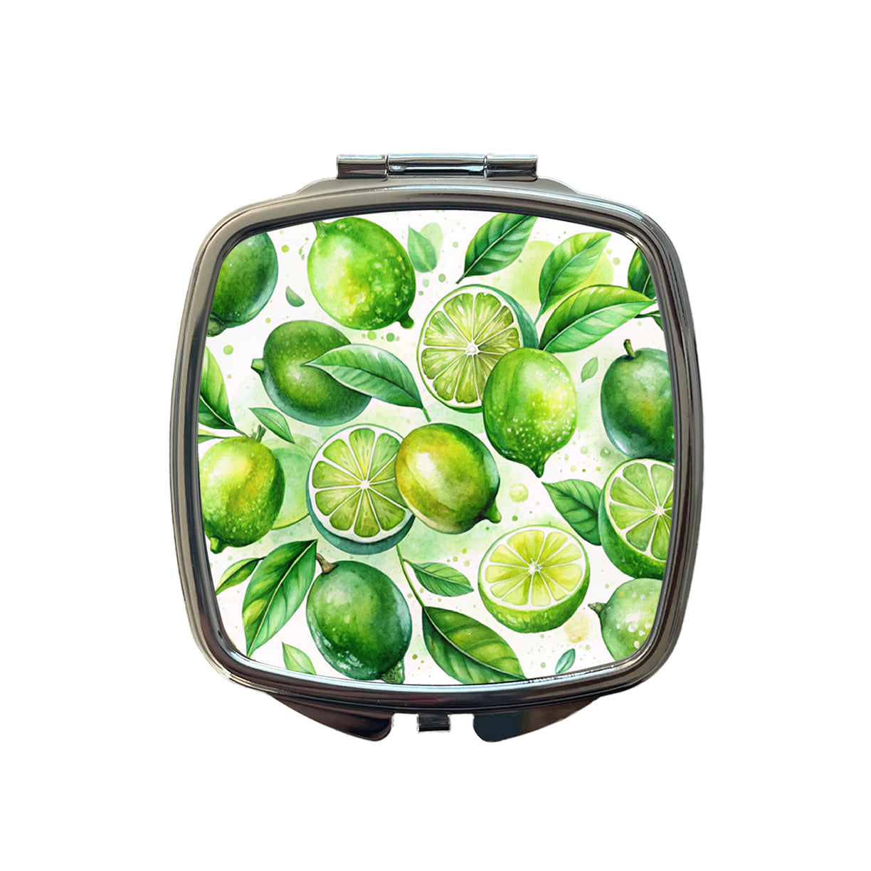 Limes Fruit Watercolor Small Travel Purse Handbag Pocket Makeup Compact Mirror