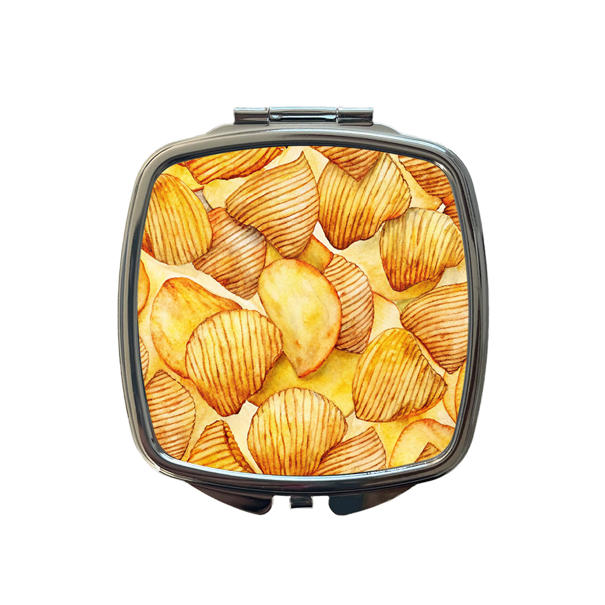 Lots Of Potato Chips Small Travel Purse Handbag Pocket Makeup Compact Mirror