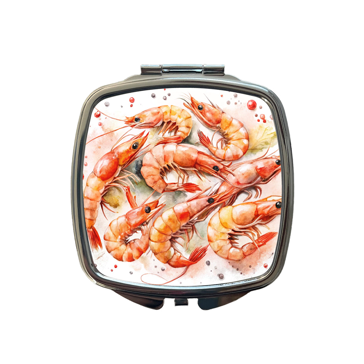 Lots Of Shrimp Small Travel Purse Handbag Pocket Makeup Compact Mirror