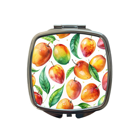 Mangos Fruit Watercolor Small Travel Purse Handbag Pocket Makeup Compact Mirror