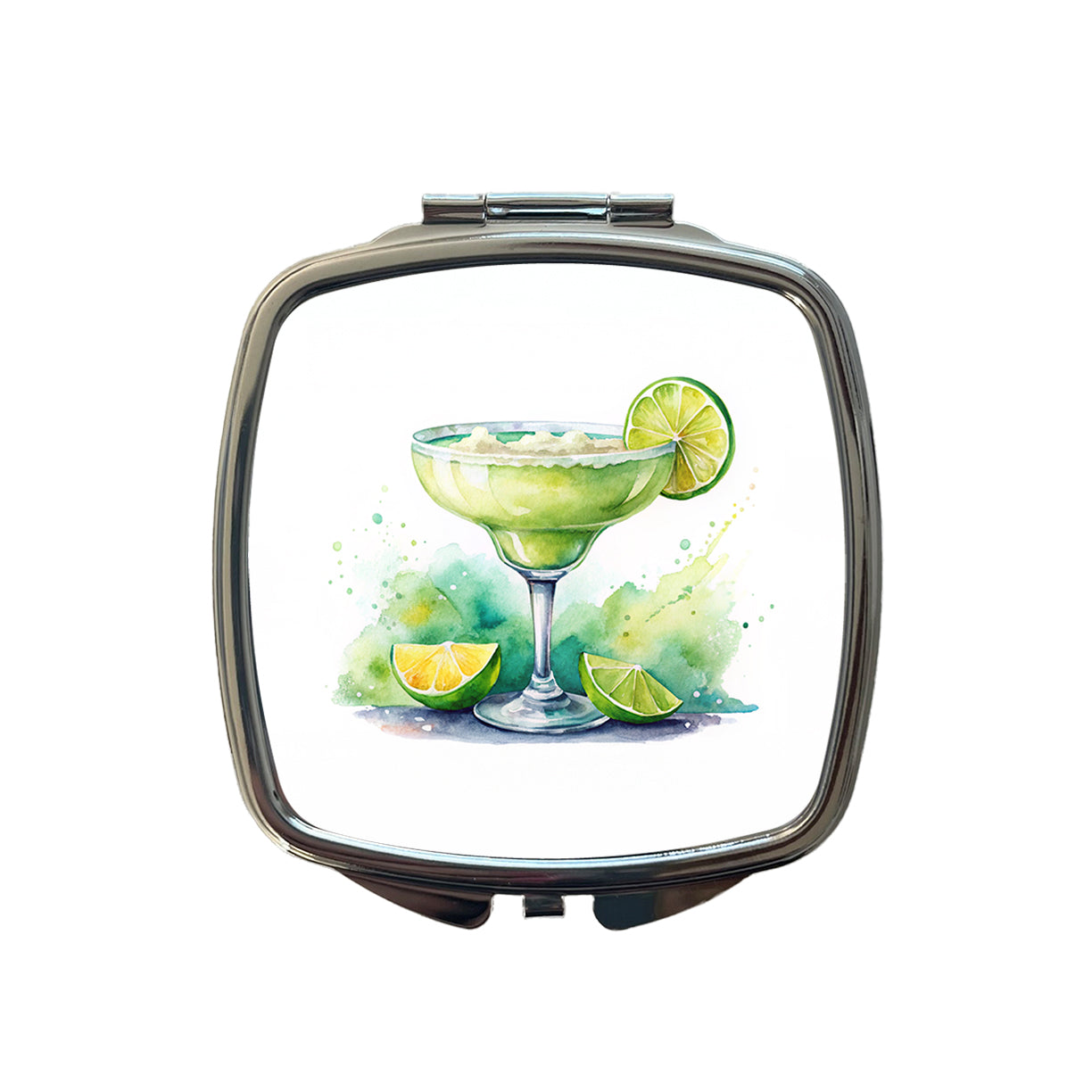 Margarita Green Drink Alcohol Small Travel Purse Handbag Pocket Makeup Compact Mirror