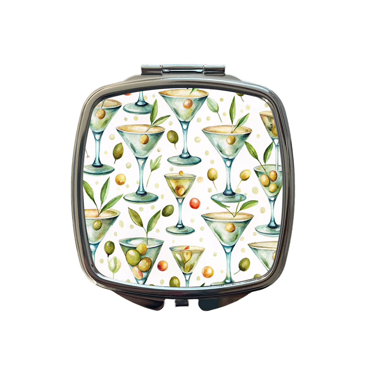 Martinis With Olives Alcohol Small Travel Purse Handbag Pocket Makeup Compact Mirror