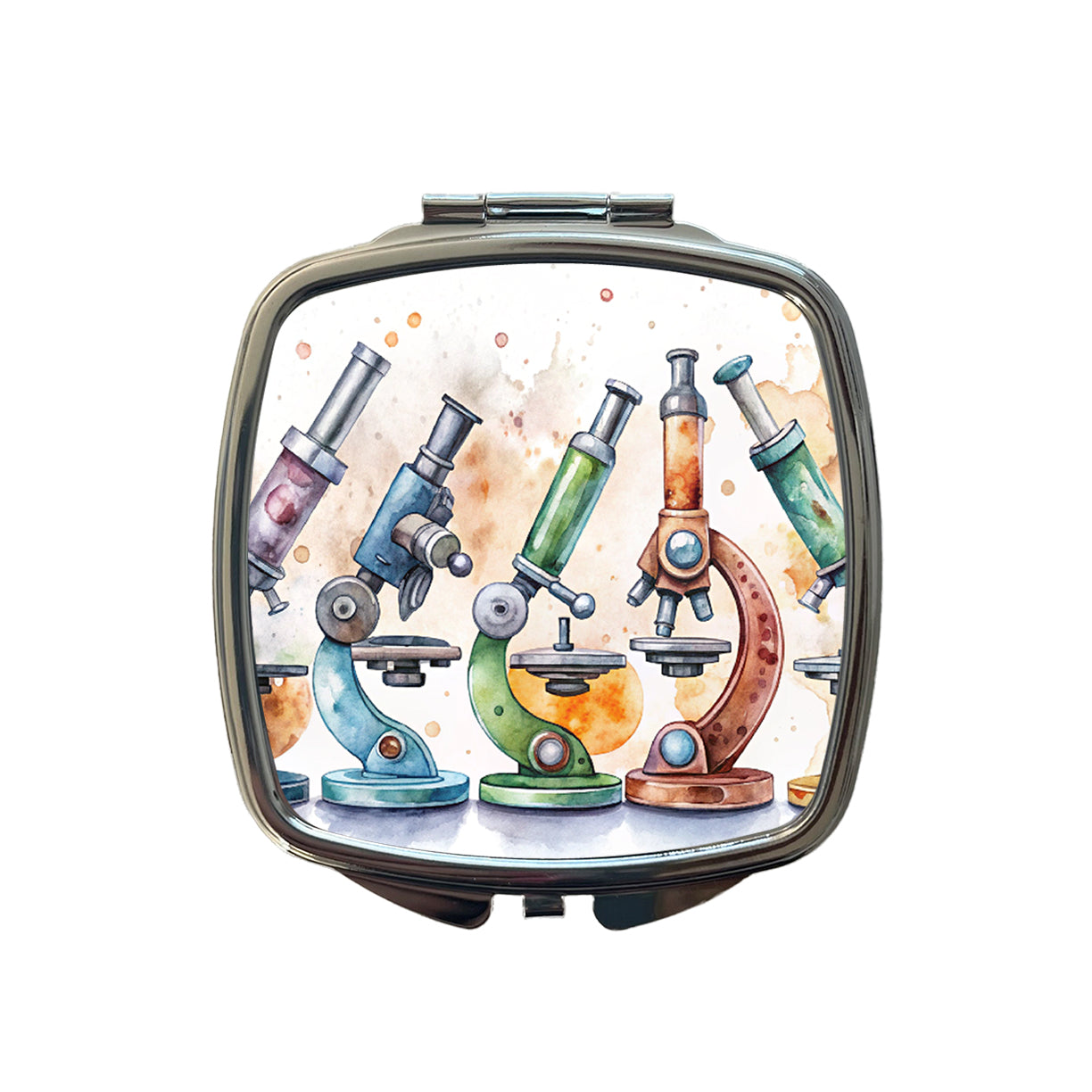 Microscopes Science Scientist Lab Biology Teacher Small Travel Purse Handbag Pocket Makeup Compact Mirror