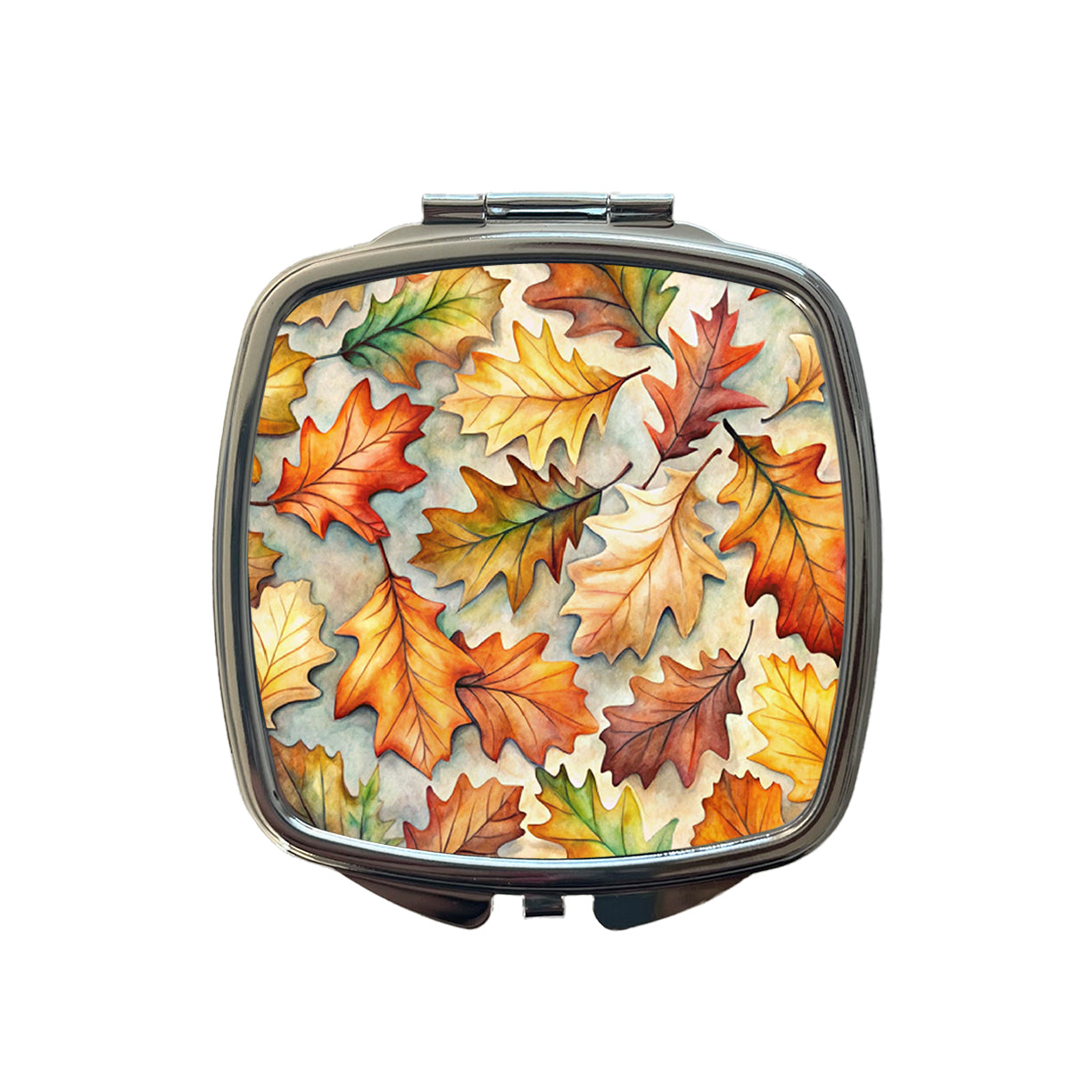 Oak Leaves Watercolor Small Travel Purse Handbag Pocket Makeup Compact Mirror