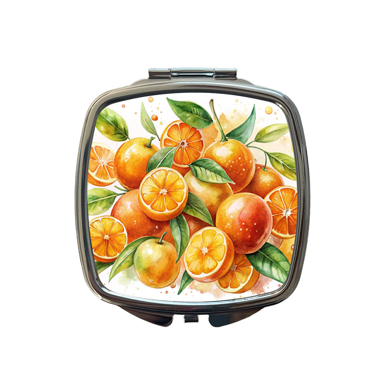 Oranges Fruit Watercolor Small Travel Purse Handbag Pocket Makeup Compact Mirror