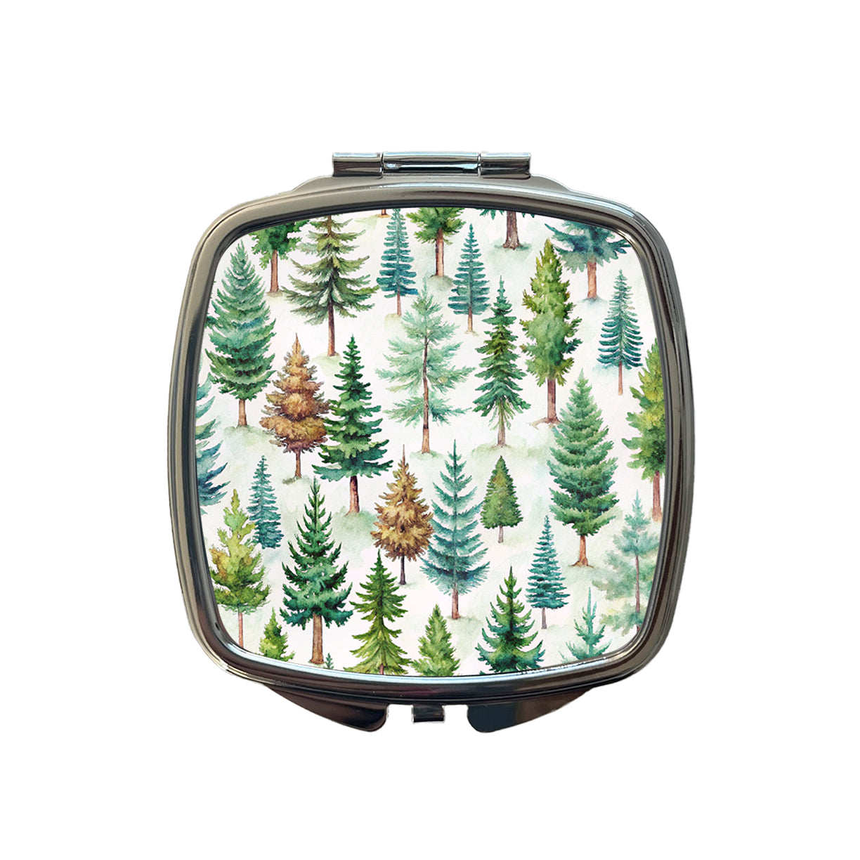 Pine Trees Forest Small Travel Purse Handbag Pocket Makeup Compact Mirror