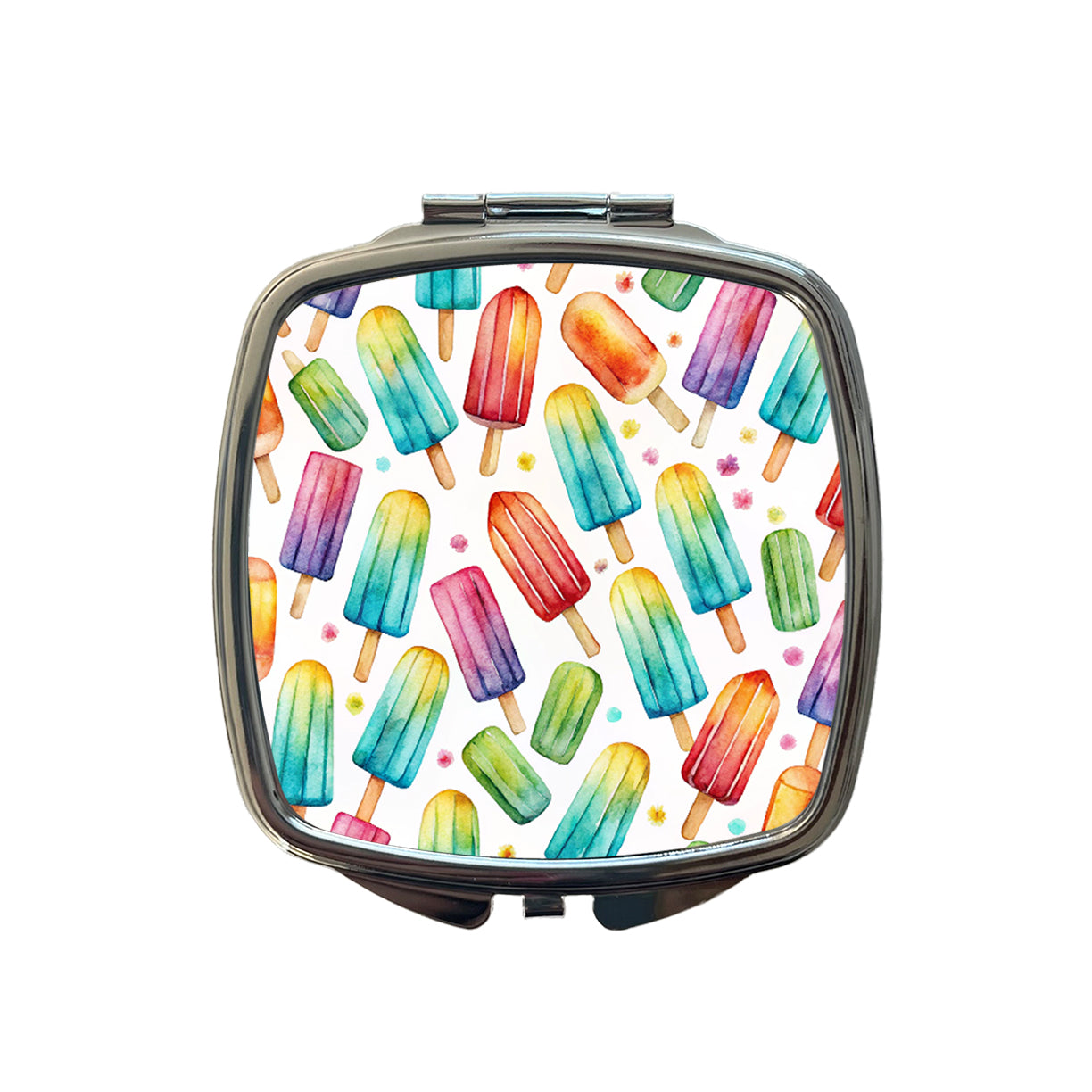 Popsicles Fun Colorful Small Travel Purse Handbag Pocket Makeup Compact Mirror