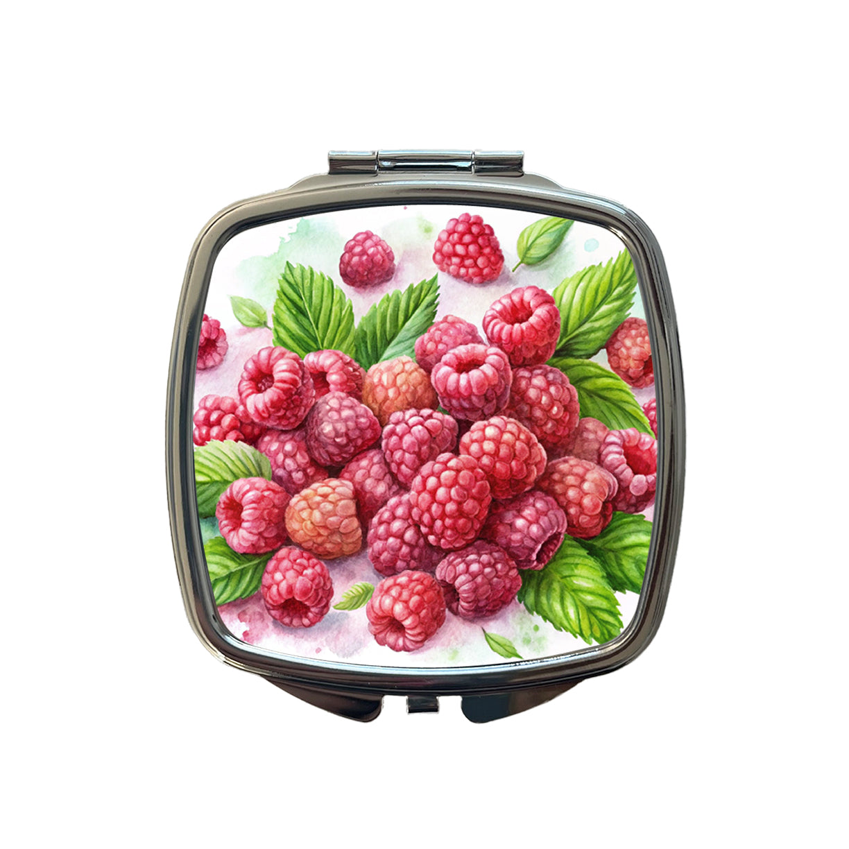 Raspberries Fruit Watercolor Small Travel Purse Handbag Pocket Makeup Compact Mirror