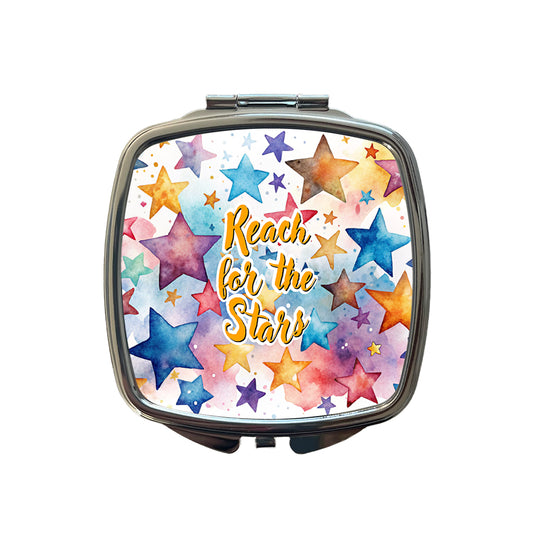 Reach For The Stars Inspirational Graduation Small Travel Purse Handbag Pocket Makeup Compact Mirror