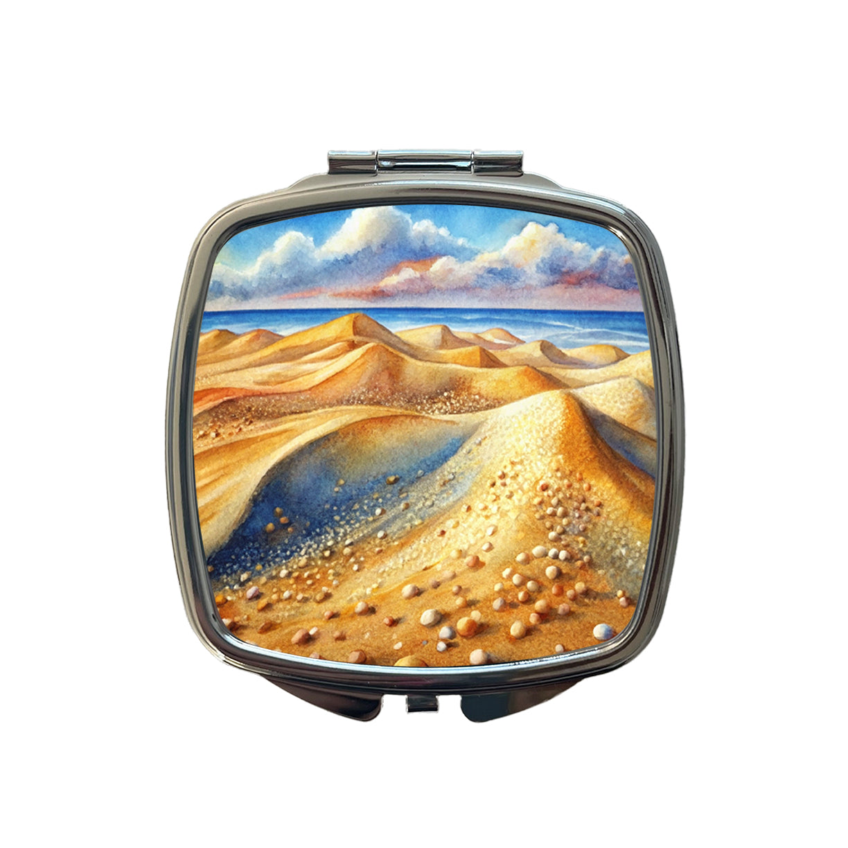Sandy Desert Mountains Watercolor Small Travel Purse Handbag Pocket Makeup Compact Mirror