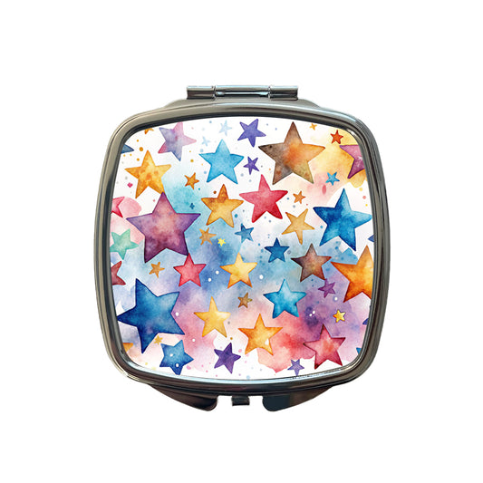 Stars Watercolor Small Travel Purse Handbag Pocket Makeup Compact Mirror
