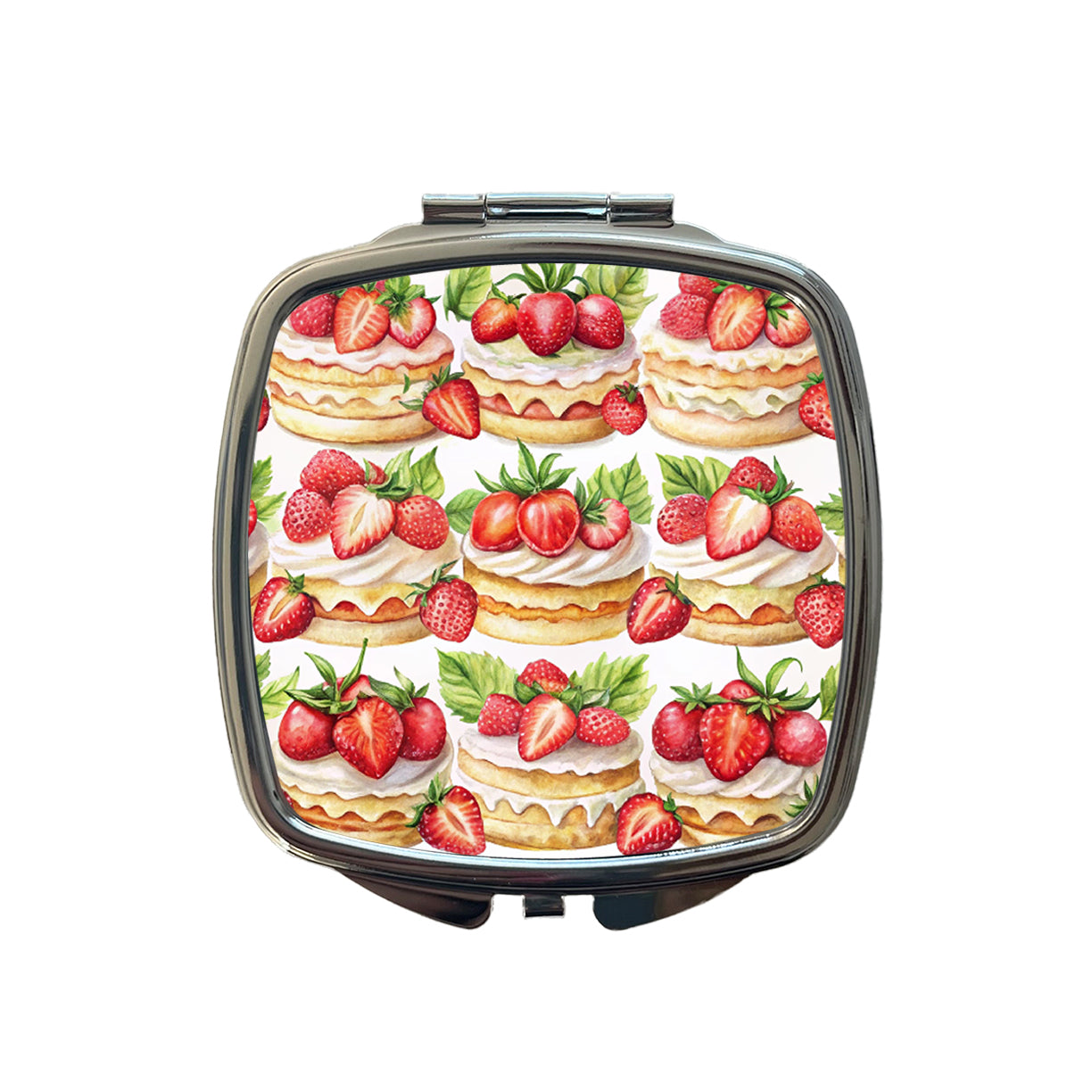 Strawberry Shortcake In A Row Small Travel Purse Handbag Pocket Makeup Compact Mirror