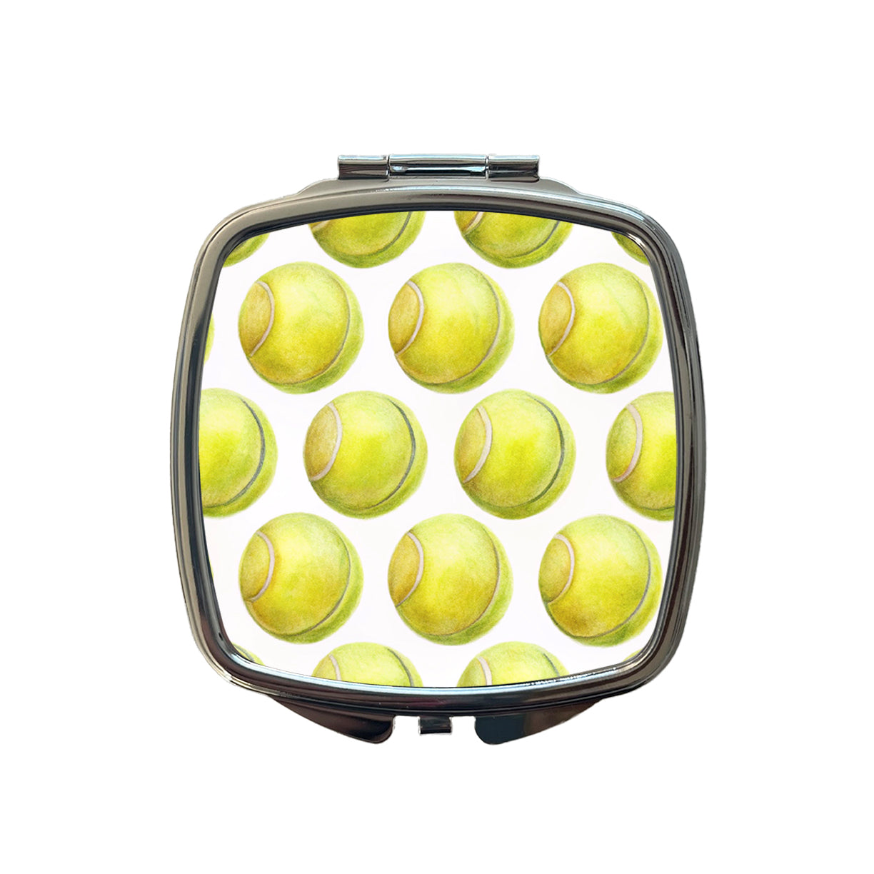 Tennis Balls In A Row Small Travel Purse Handbag Pocket Makeup Compact Mirror