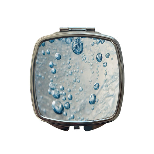 Water Liquid Closeup Funny Small Travel Purse Handbag Pocket Makeup Compact Mirror