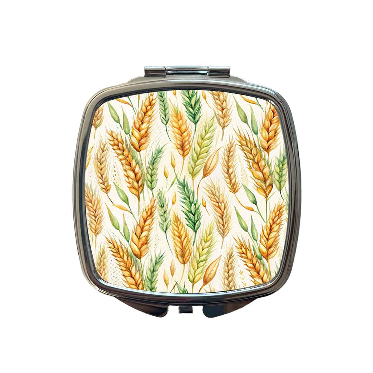 Wheat Watercolor Small Travel Purse Handbag Pocket Makeup Compact Mirror