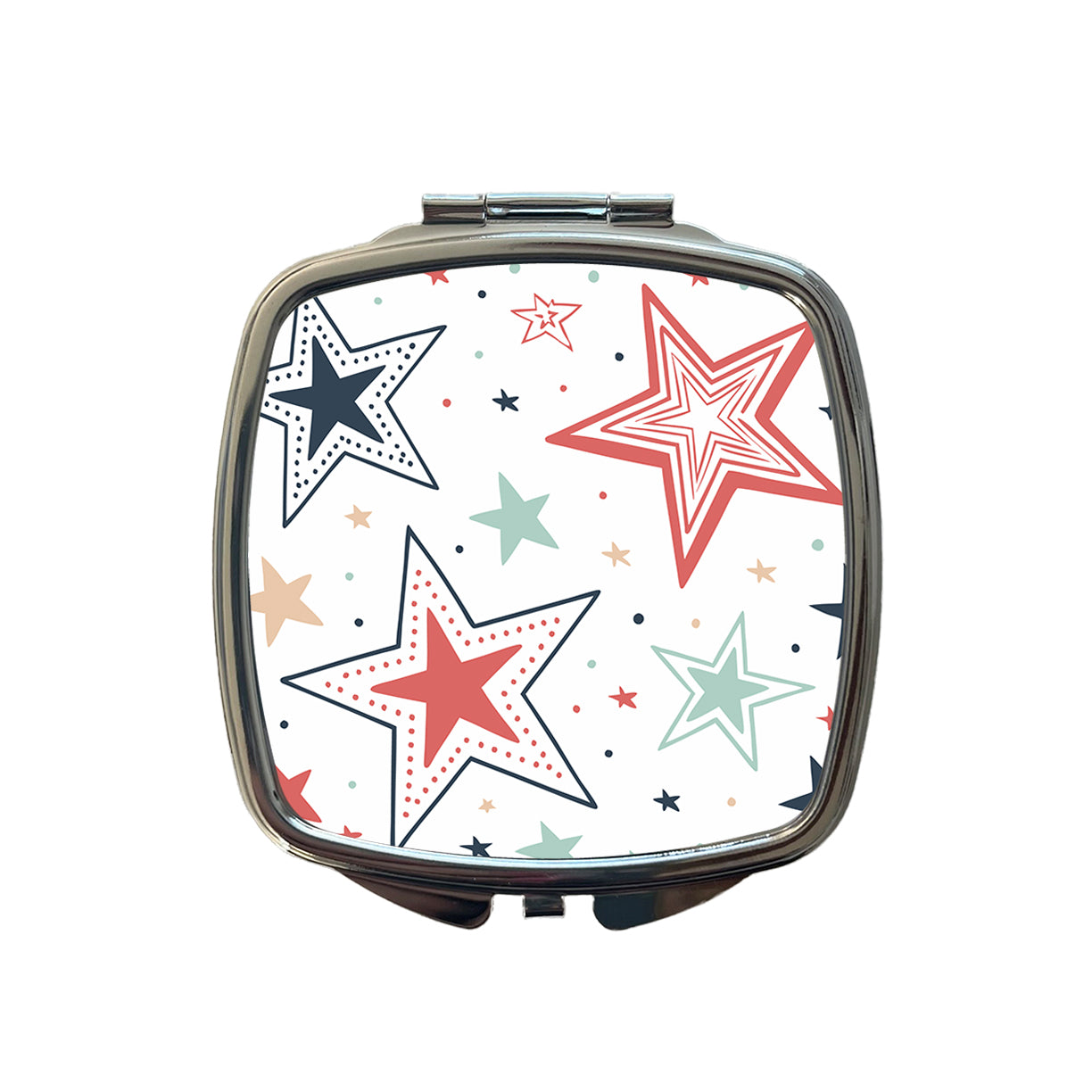 Fun Scattered Stars Small Travel Purse Handbag Pocket Makeup Compact Mirror