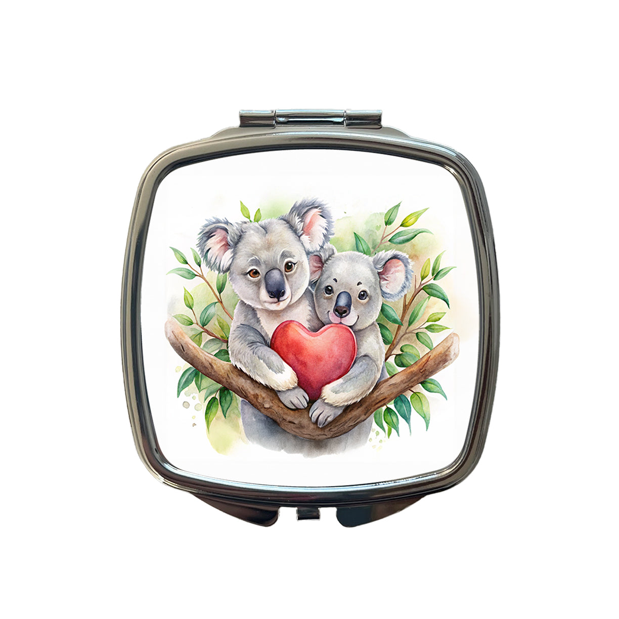 Koalas In Love Heart Valentine's Day Small Travel Purse Handbag Pocket Makeup Compact Mirror