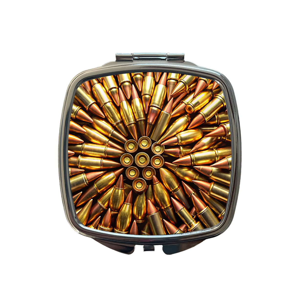 Lots Of Bullets Pattern Small Travel Purse Handbag Pocket Makeup Compact Mirror