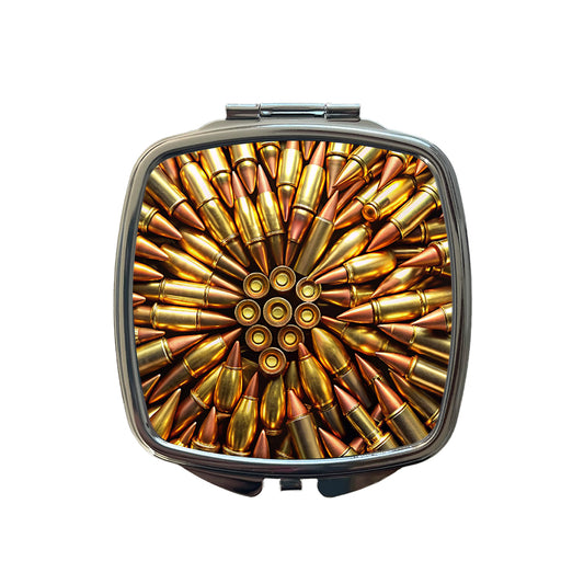 Lots Of Bullets Pattern Small Travel Purse Handbag Pocket Makeup Compact Mirror