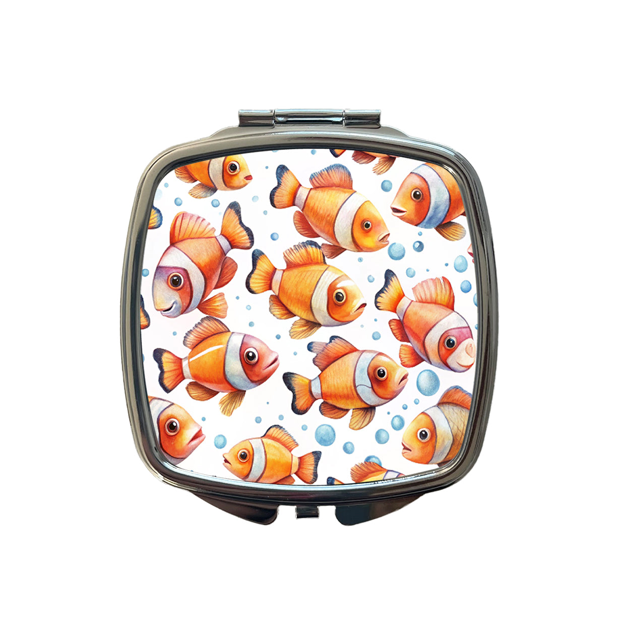Lots Of Sweet Clownfish Small Travel Purse Handbag Pocket Makeup Compact Mirror