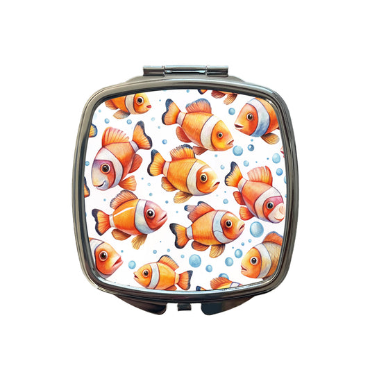 Lots Of Sweet Clownfish Small Travel Purse Handbag Pocket Makeup Compact Mirror