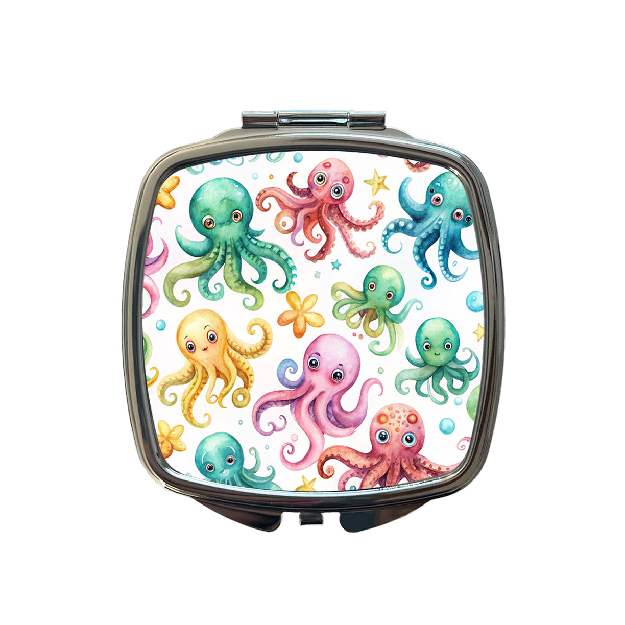 Lots Of Sweet Octopus Small Travel Purse Handbag Pocket Makeup Compact Mirror