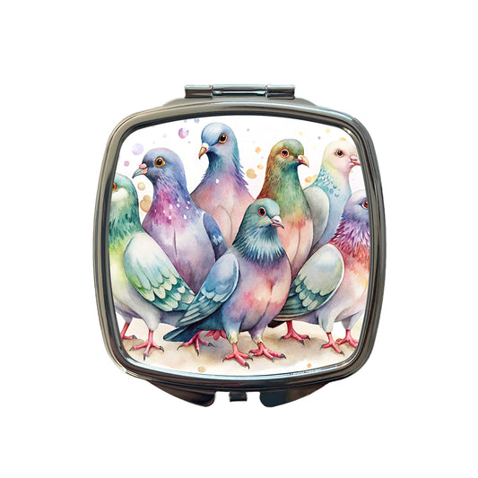 Lots Of Sweet Pigeons Small Travel Purse Handbag Pocket Makeup Compact Mirror