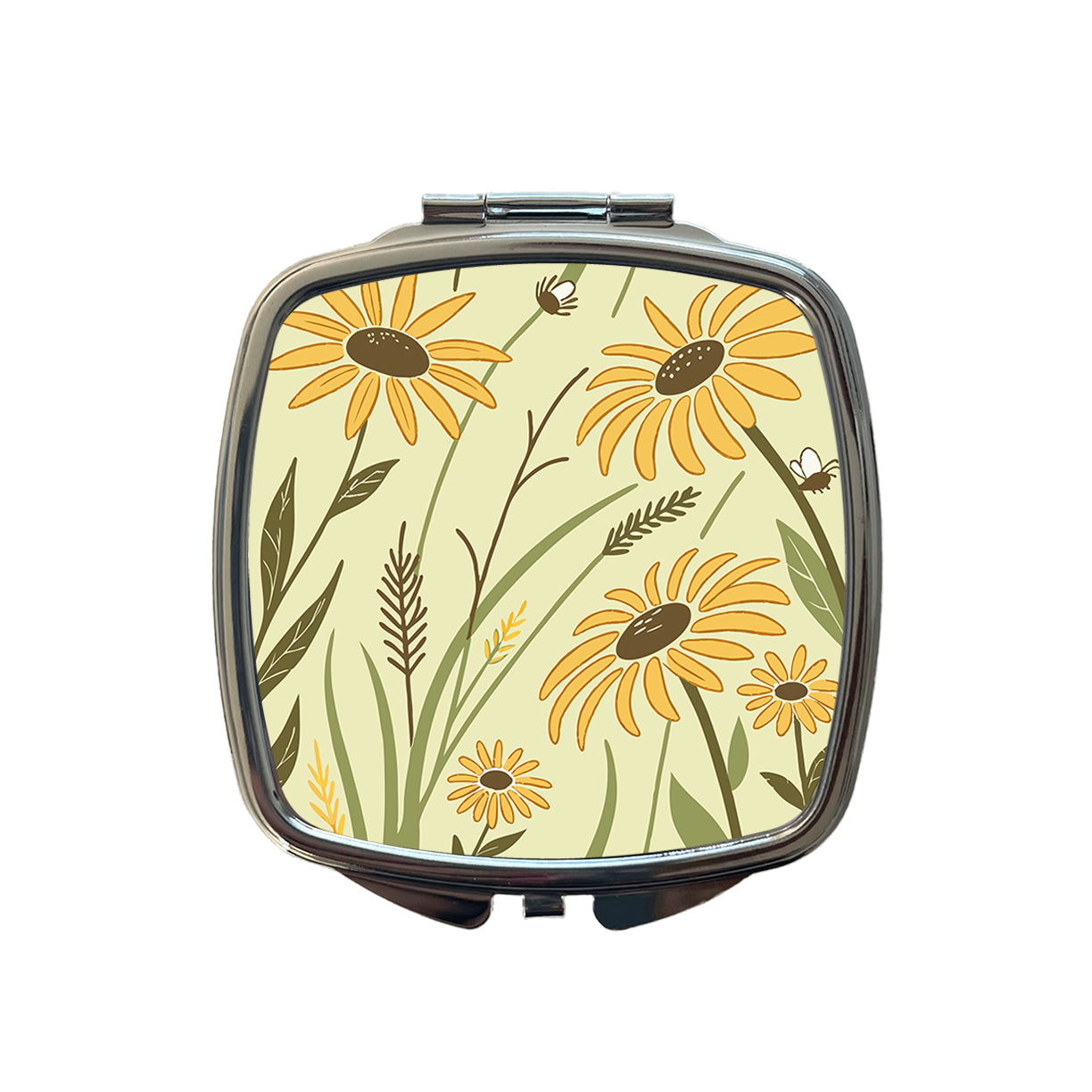 Lovely Sunflowers Small Travel Purse Handbag Pocket Makeup Compact Mirror