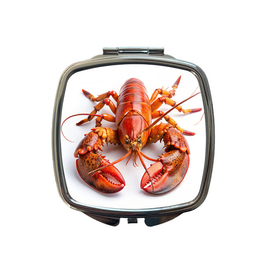 New England Lobster On White Background Small Travel Purse Handbag Pocket Makeup Compact Mirror