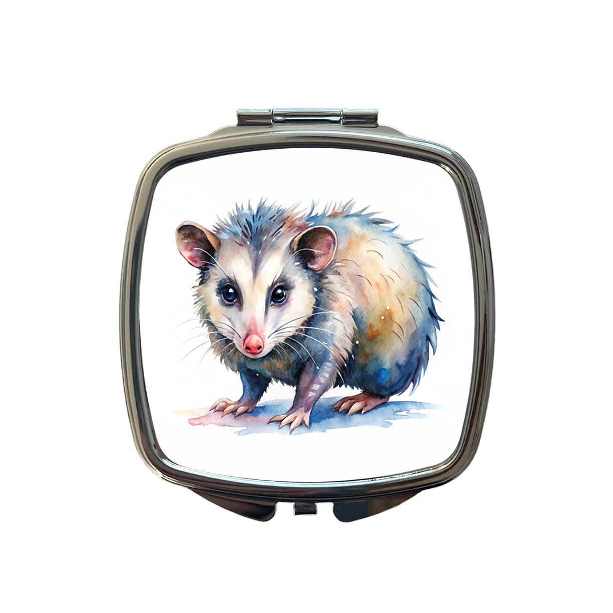 Opossum Watercolor Small Travel Purse Handbag Pocket Makeup Compact Mirror