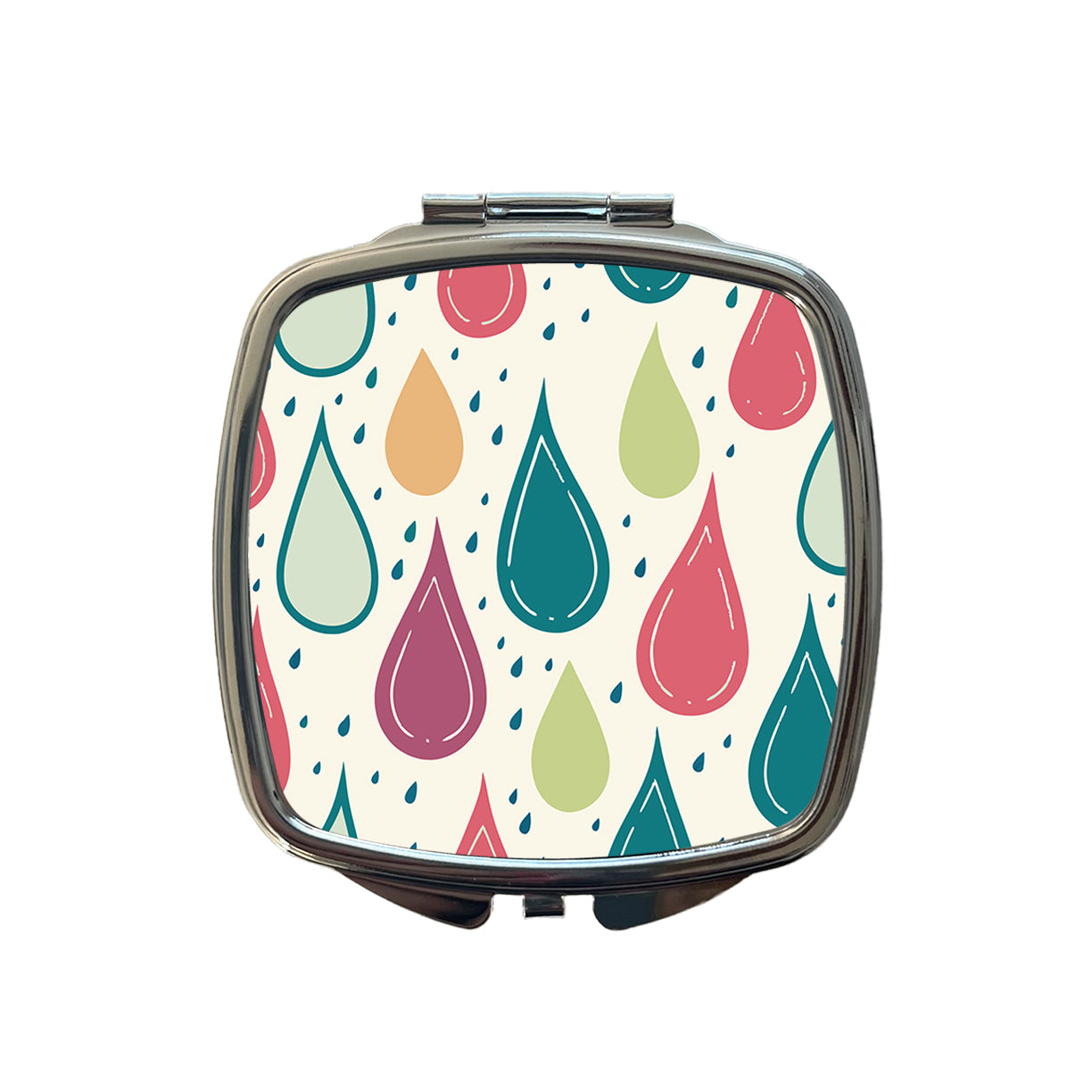 Rain Water Droplets Cute Small Travel Purse Handbag Pocket Makeup Compact Mirror