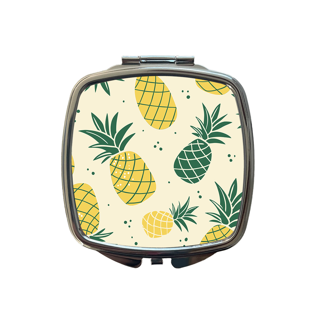 Scattered Tropical Pineapples Small Travel Purse Handbag Pocket Makeup Compact Mirror