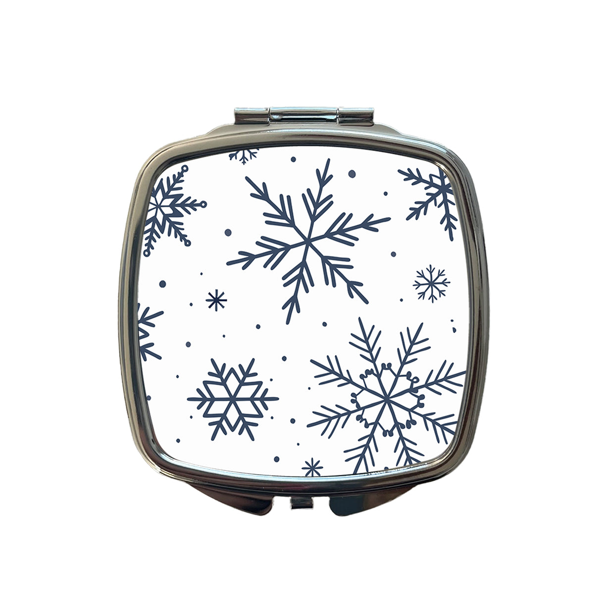 Scattered Snowflakes Winter Christmas Small Travel Purse Handbag Pocket Makeup Compact Mirror