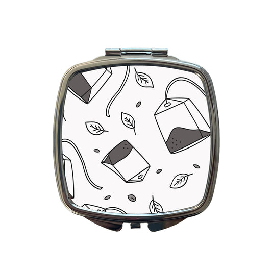 Spinning Tea Bags Small Travel Purse Handbag Pocket Makeup Compact Mirror