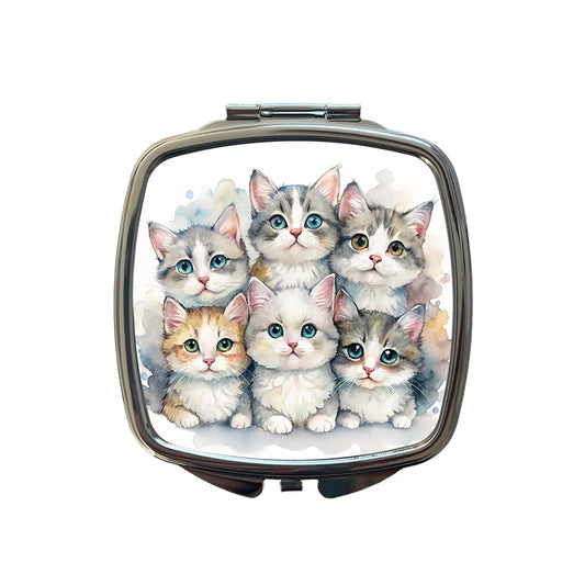 Sweet Australian Mist Cats Small Travel Purse Handbag Pocket Makeup Compact Mirror
