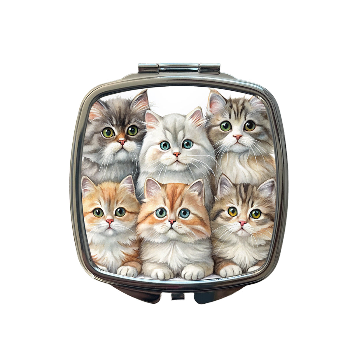Sweet British Longhair Cats Small Travel Purse Handbag Pocket Makeup Compact Mirror