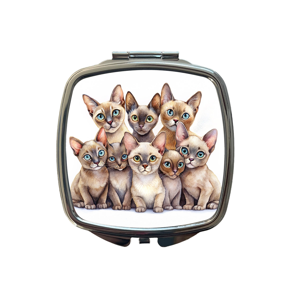 Sweet Burmese Cats Small Travel Purse Handbag Pocket Makeup Compact Mirror