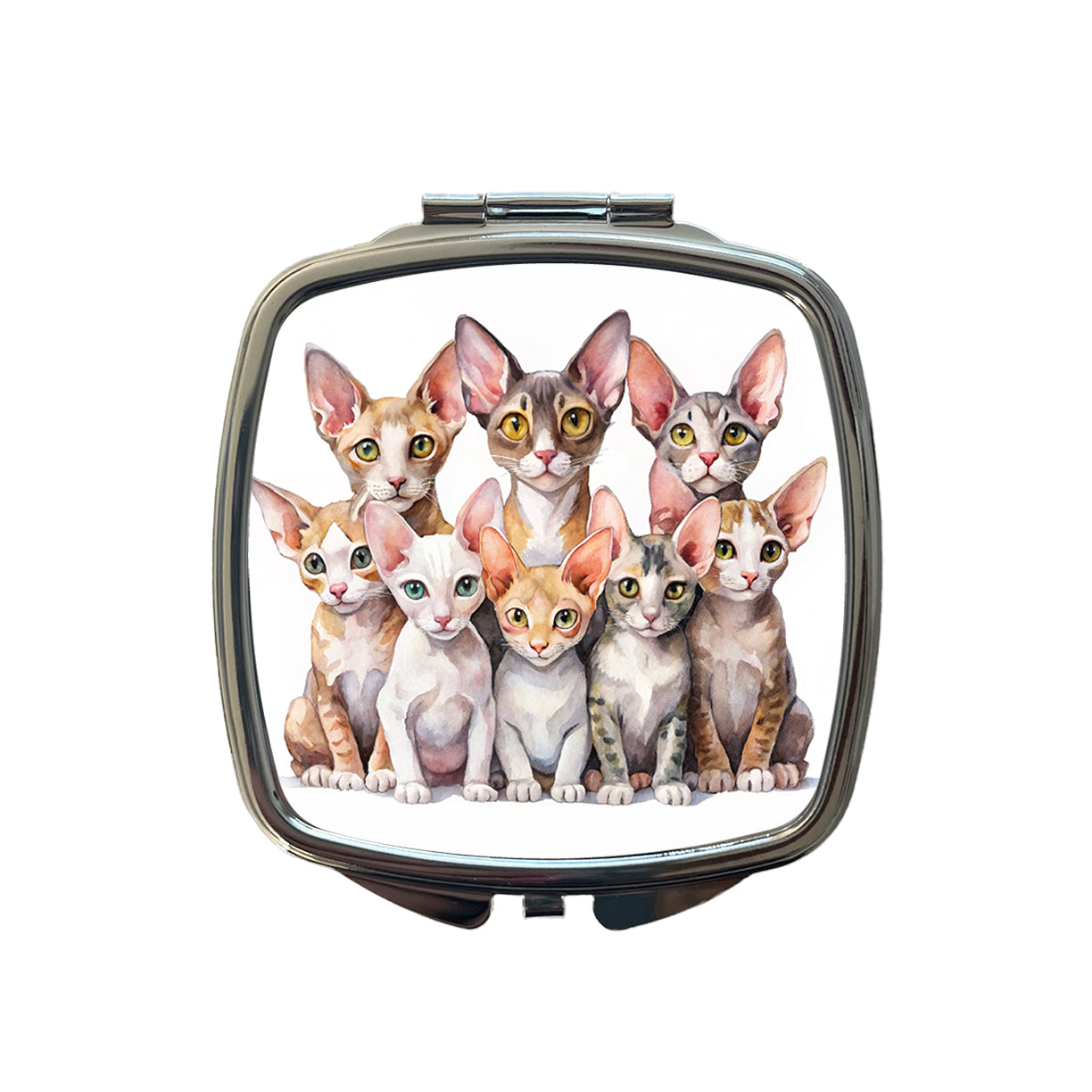 Sweet Cornish Rex Cats Small Travel Purse Handbag Pocket Makeup Compact Mirror