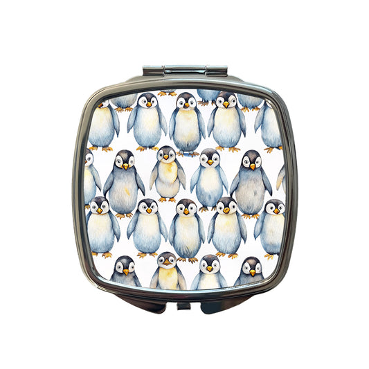 Sweet Emperor Penguins Small Travel Purse Handbag Pocket Makeup Compact Mirror