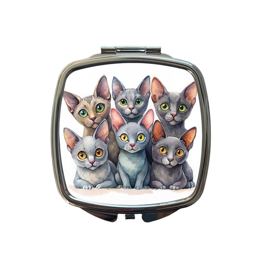 Sweet Korat Cats Small Travel Purse Handbag Pocket Makeup Compact Mirror