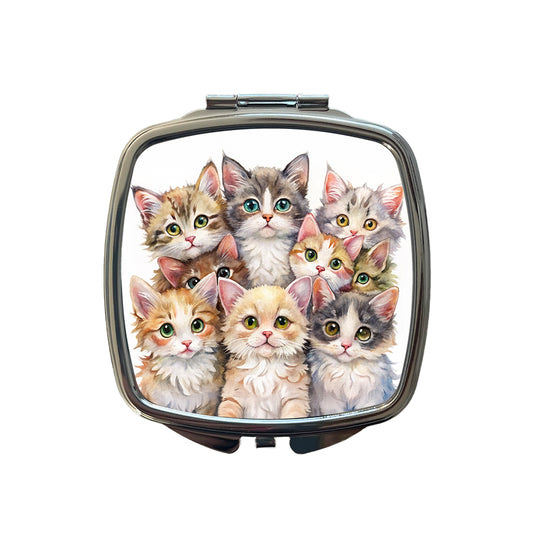 Sweet Laperm Cats Small Travel Purse Handbag Pocket Makeup Compact Mirror