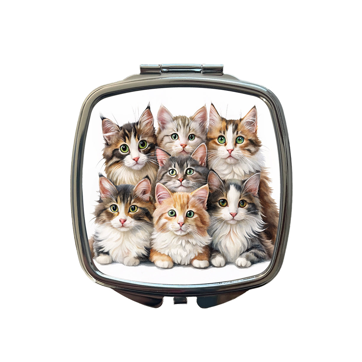 Sweet Norwegian Forest Cats Small Travel Purse Handbag Pocket Makeup Compact Mirror