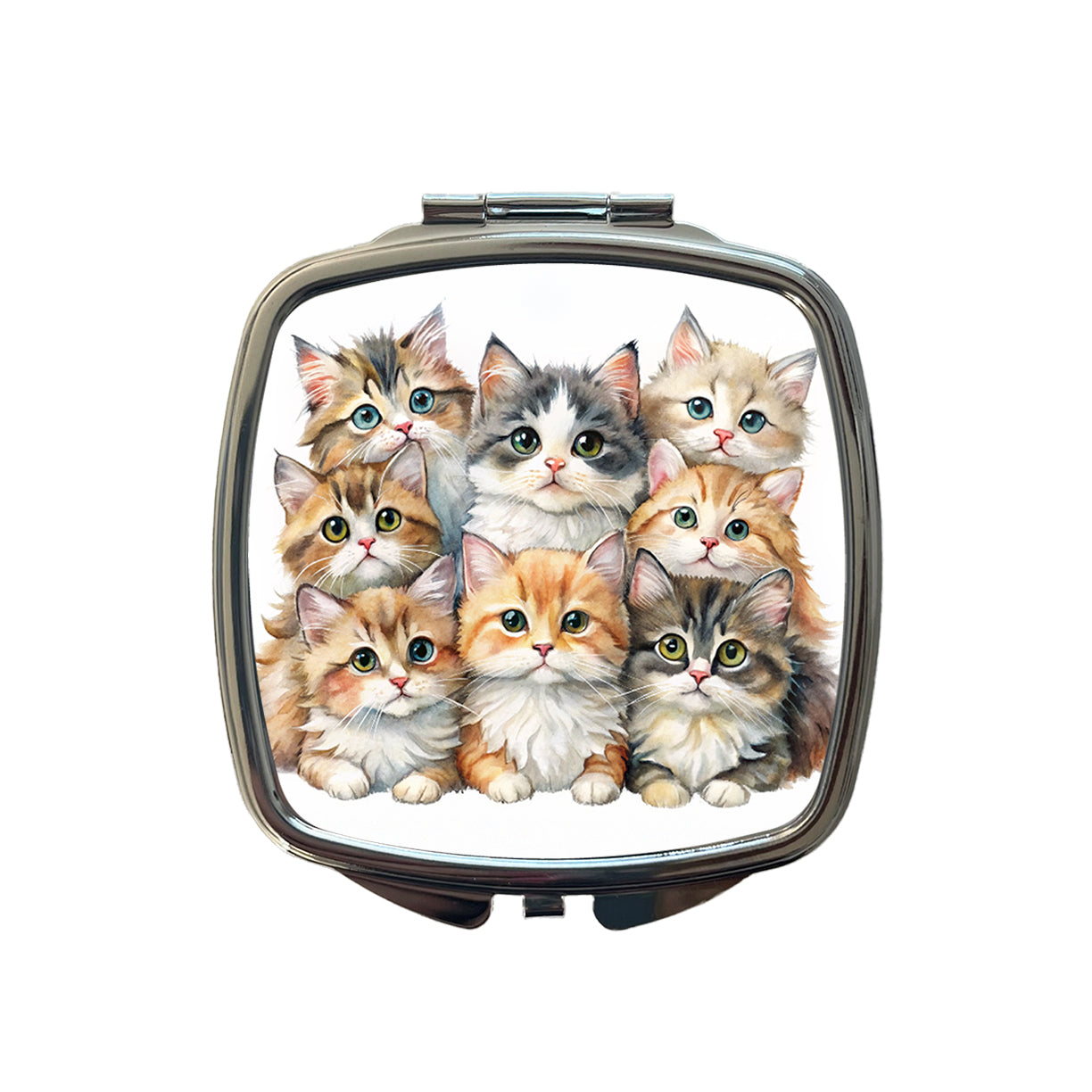 Sweet Ragamuffin Cats Small Travel Purse Handbag Pocket Makeup Compact Mirror