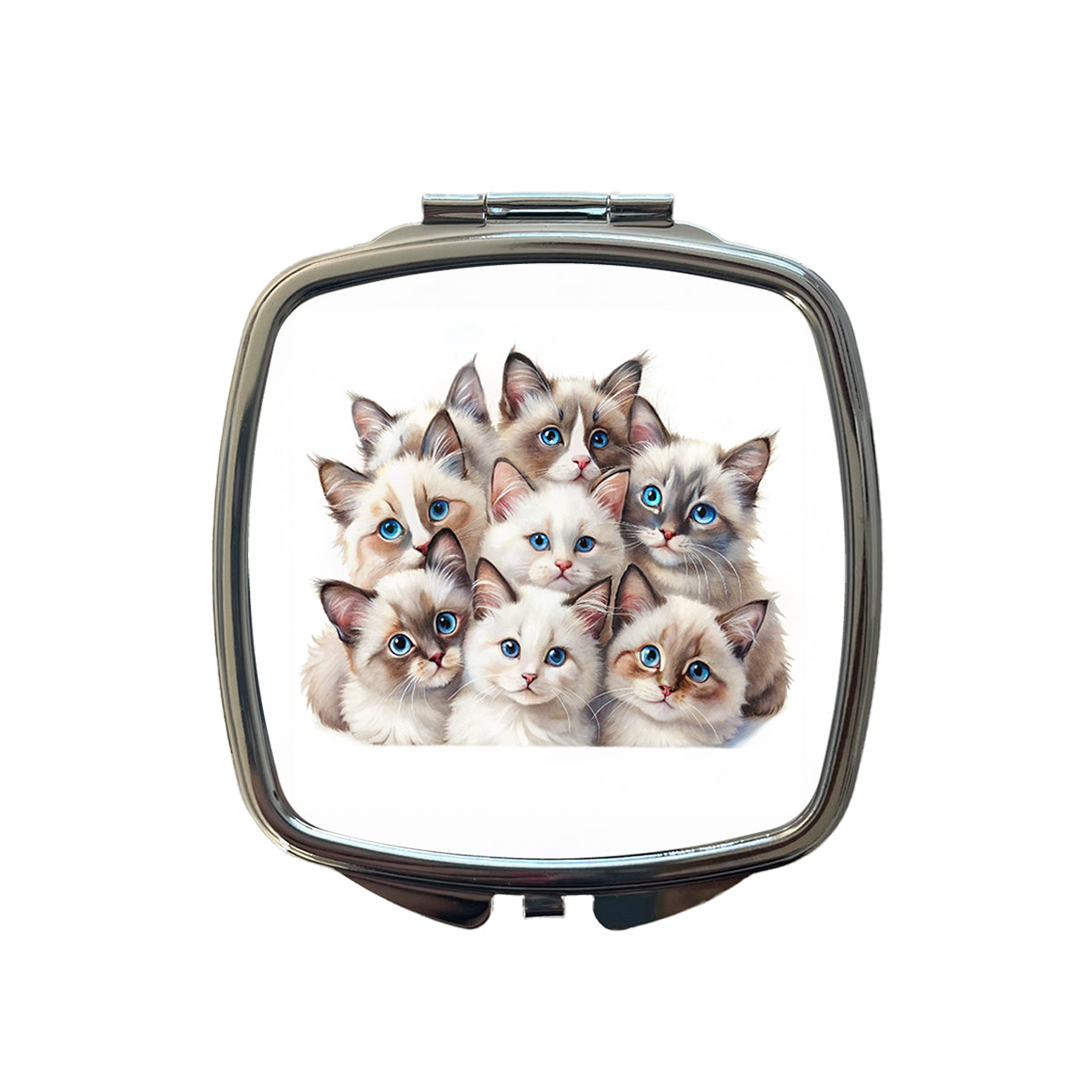 Sweet Ragdoll Cats Small Travel Purse Handbag Pocket Makeup Compact Mirror