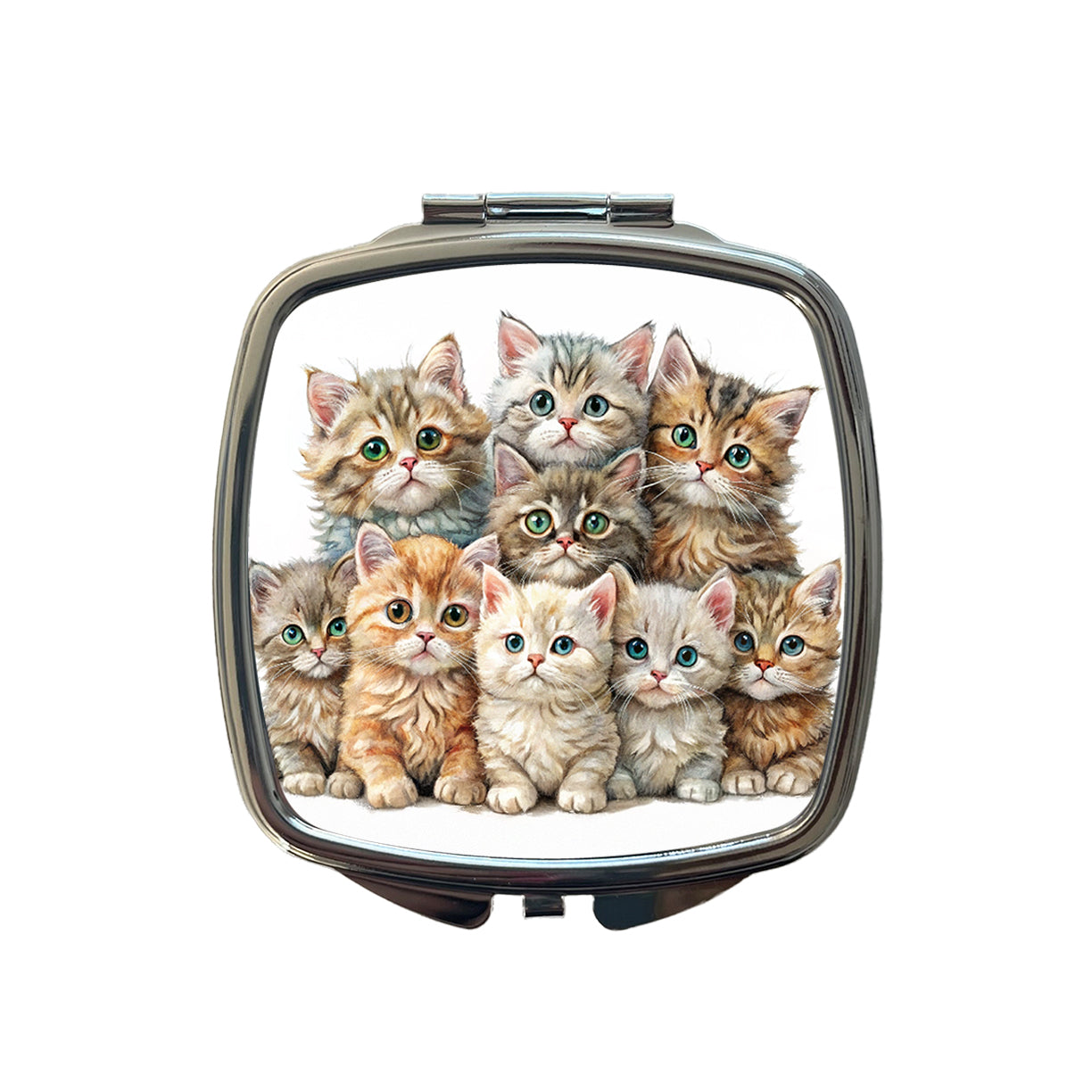 Sweet Selkirk Rex Cats Small Travel Purse Handbag Pocket Makeup Compact Mirror