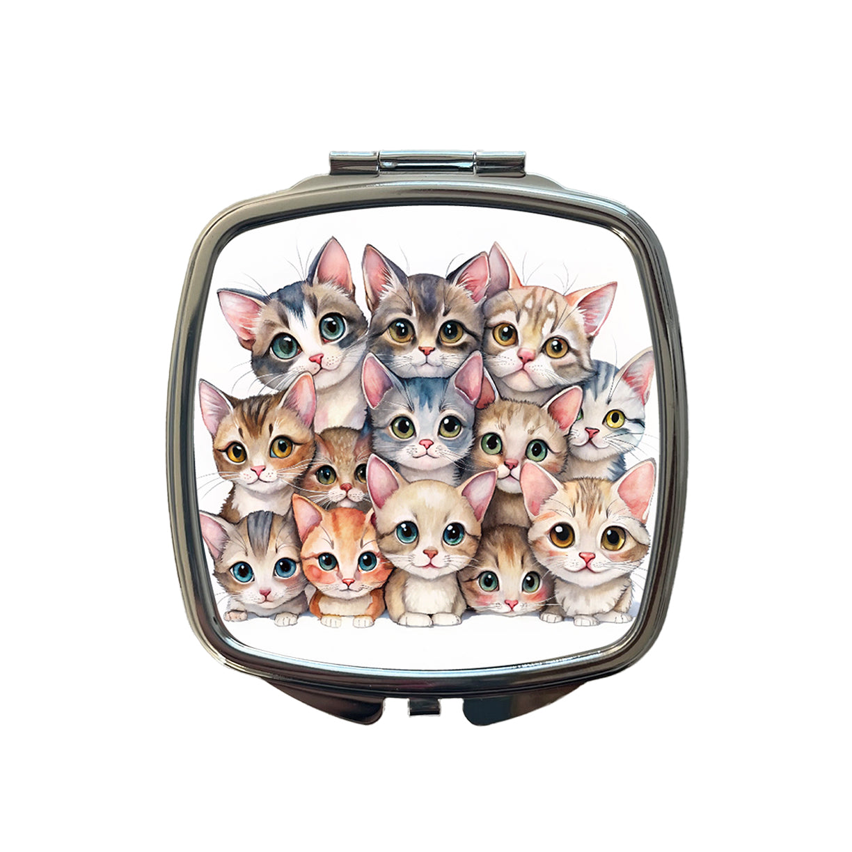 Sweet Singapura Cats Small Travel Purse Handbag Pocket Makeup Compact Mirror