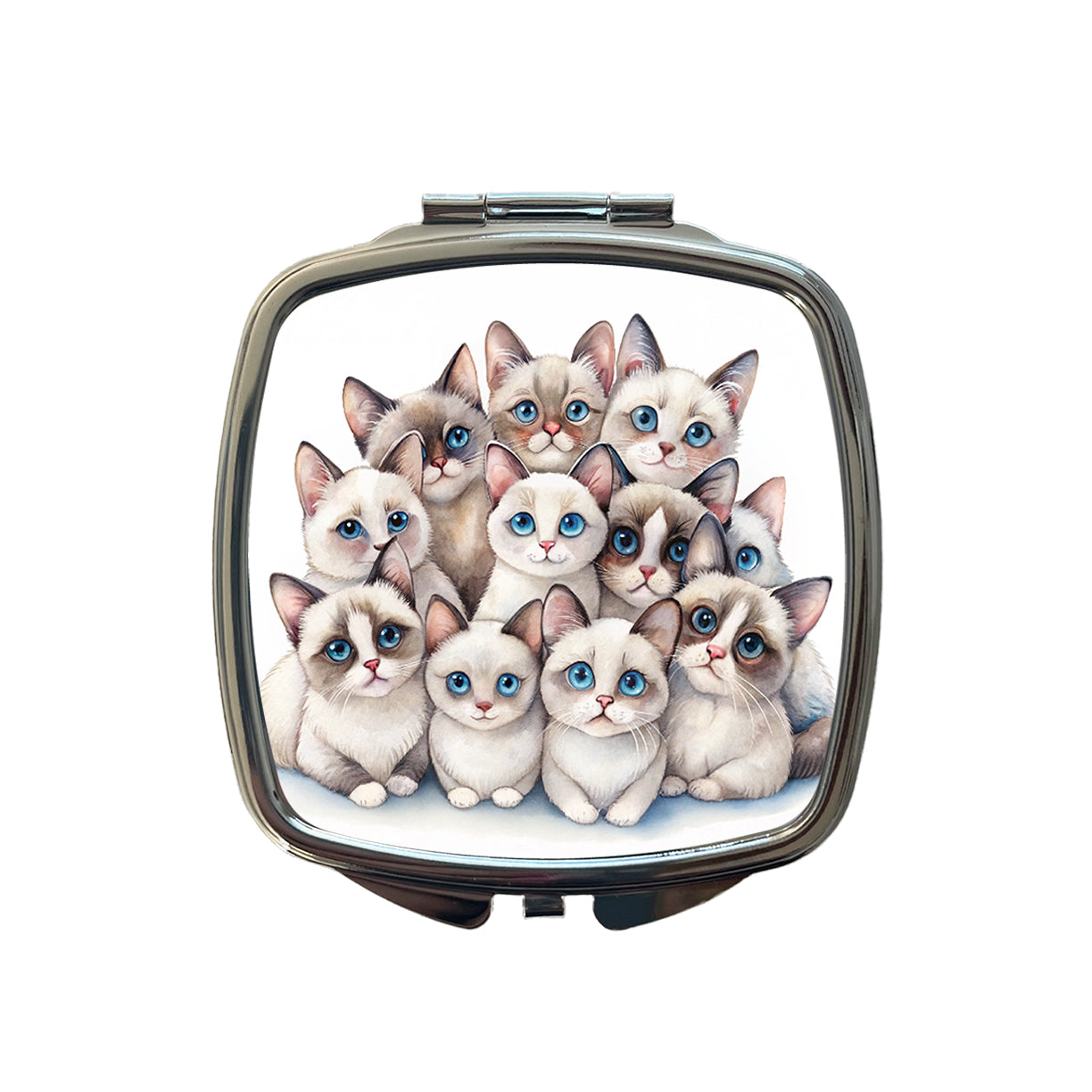 Sweet Snowshoe Cats Small Travel Purse Handbag Pocket Makeup Compact Mirror